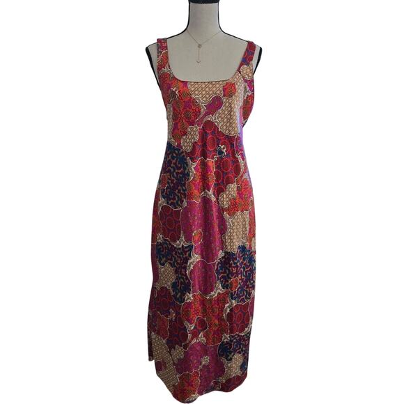 Natori Women’s Floral Print Slip Dress Sz S Midi Multicolor Lounge Sleepwear - Picture 1 of 12